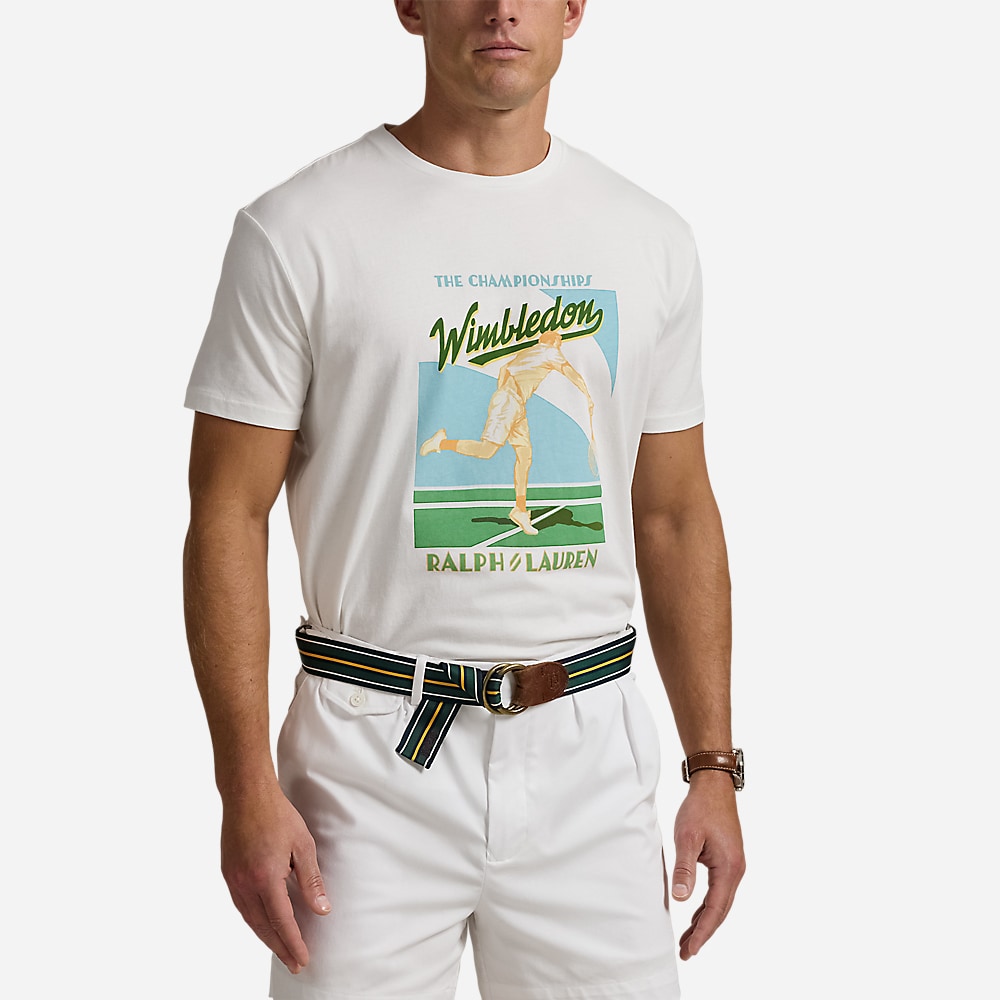 Wimbledon Classic Fit Logo T-Shirt - Ceramic White