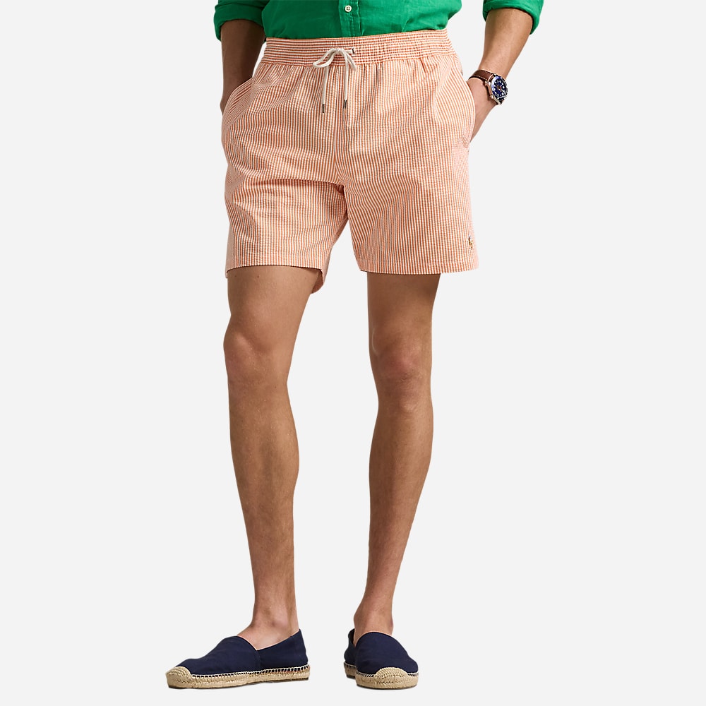Traveler Classic Swim Trunk - Classic Peach Seersucker