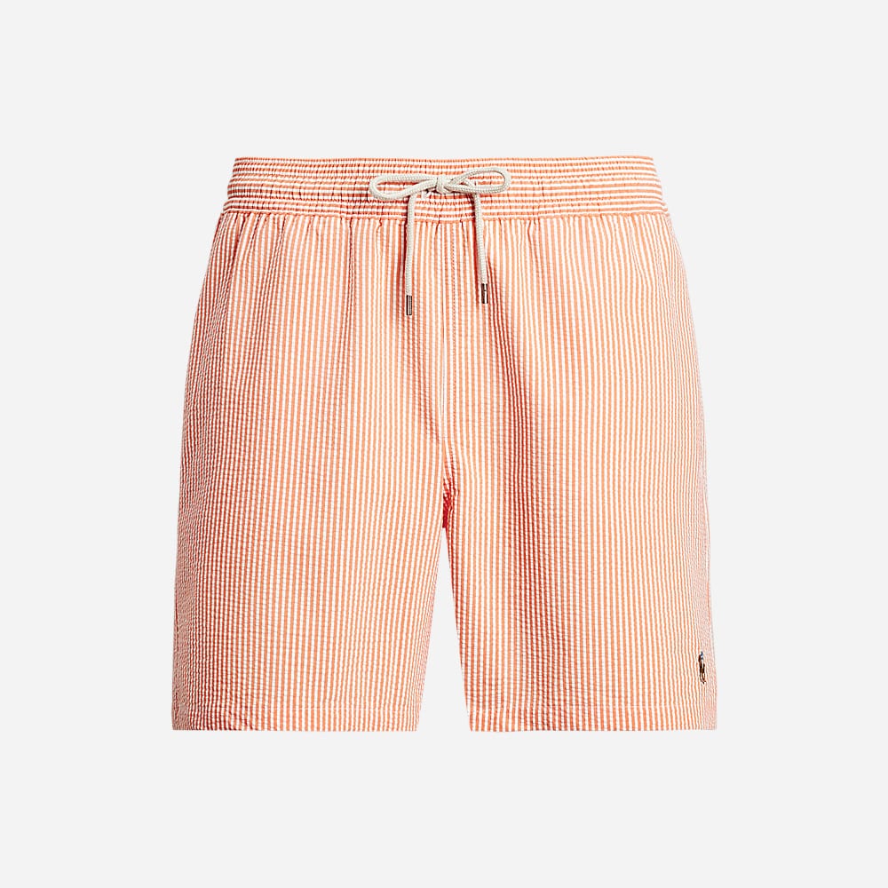 Traveler Classic Swim Trunk - Classic Peach Seersucker