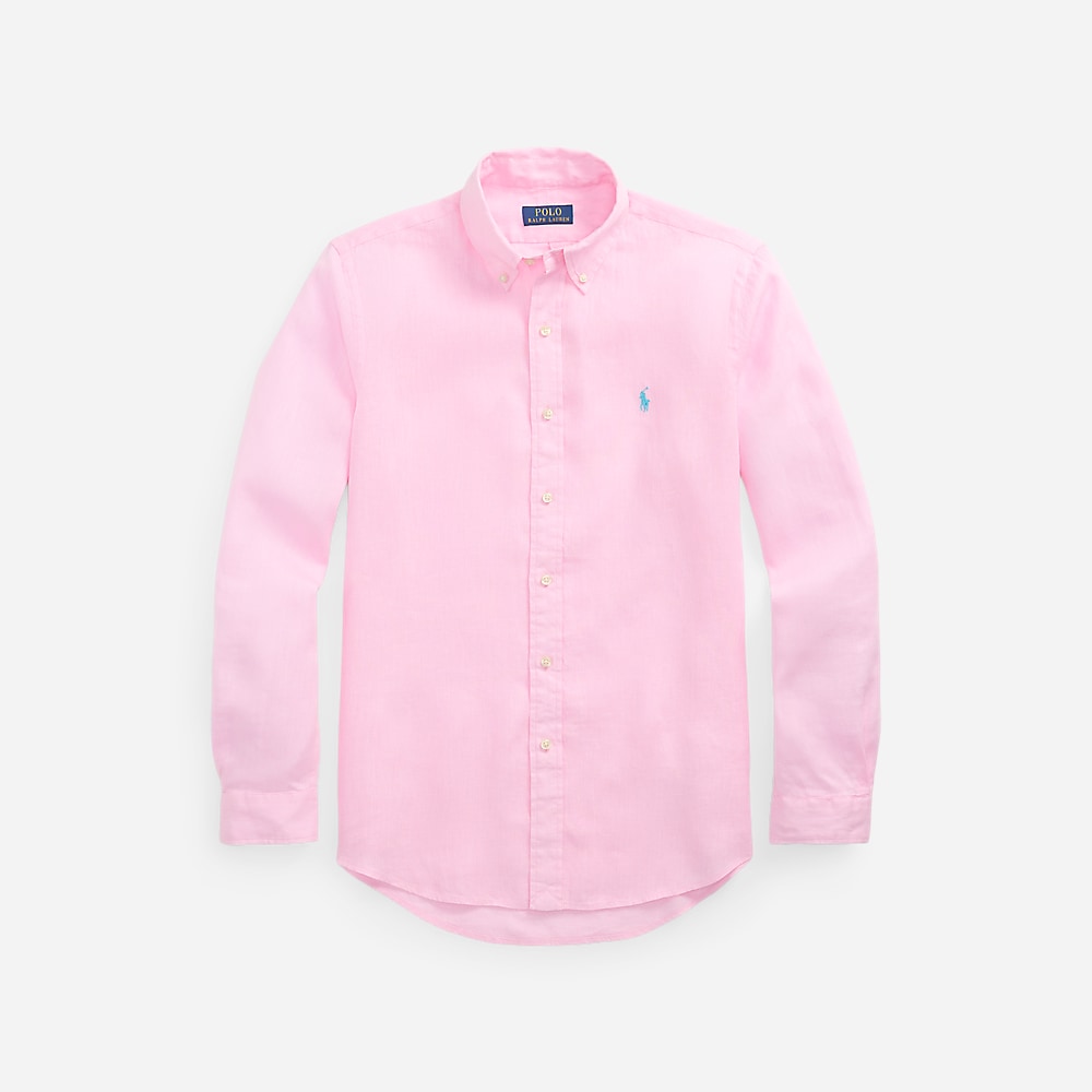 Slim Fit Linen Shirt - Carmel Pink