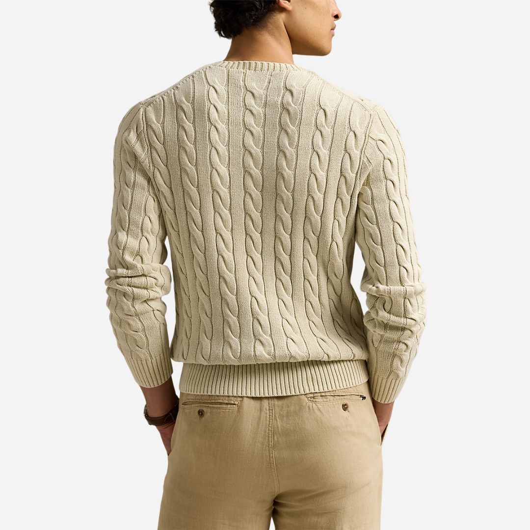 Cable-Knit Mineral-Dyed Cotton Sweater - Natural Gmd
