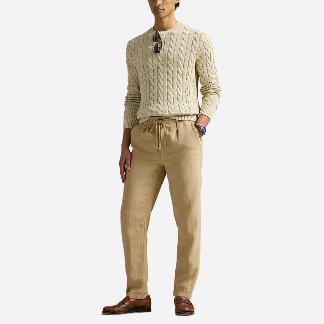 Cable-Knit Mineral-Dyed Cotton Sweater - Natural Gmd