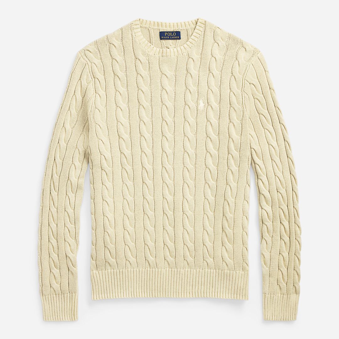 Cable-Knit Mineral-Dyed Cotton Sweater - Natural Gmd