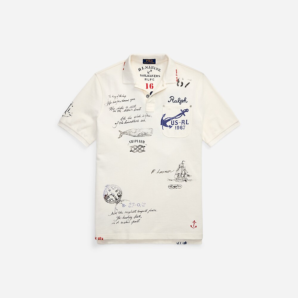 Classic Fit Mesh Graphic Polo Shirt - Nevis