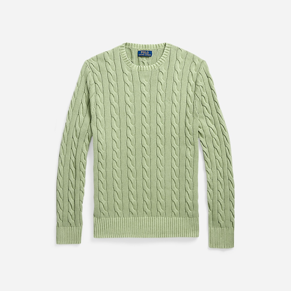 Cable-Knit Mineral-Dyed Cotton Sweater - Greenstone Gmd