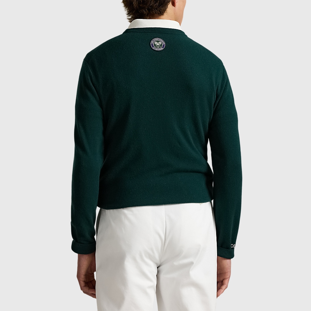 Wimbledon Cashmere-Cotton Sweater - Moss Agate Multi