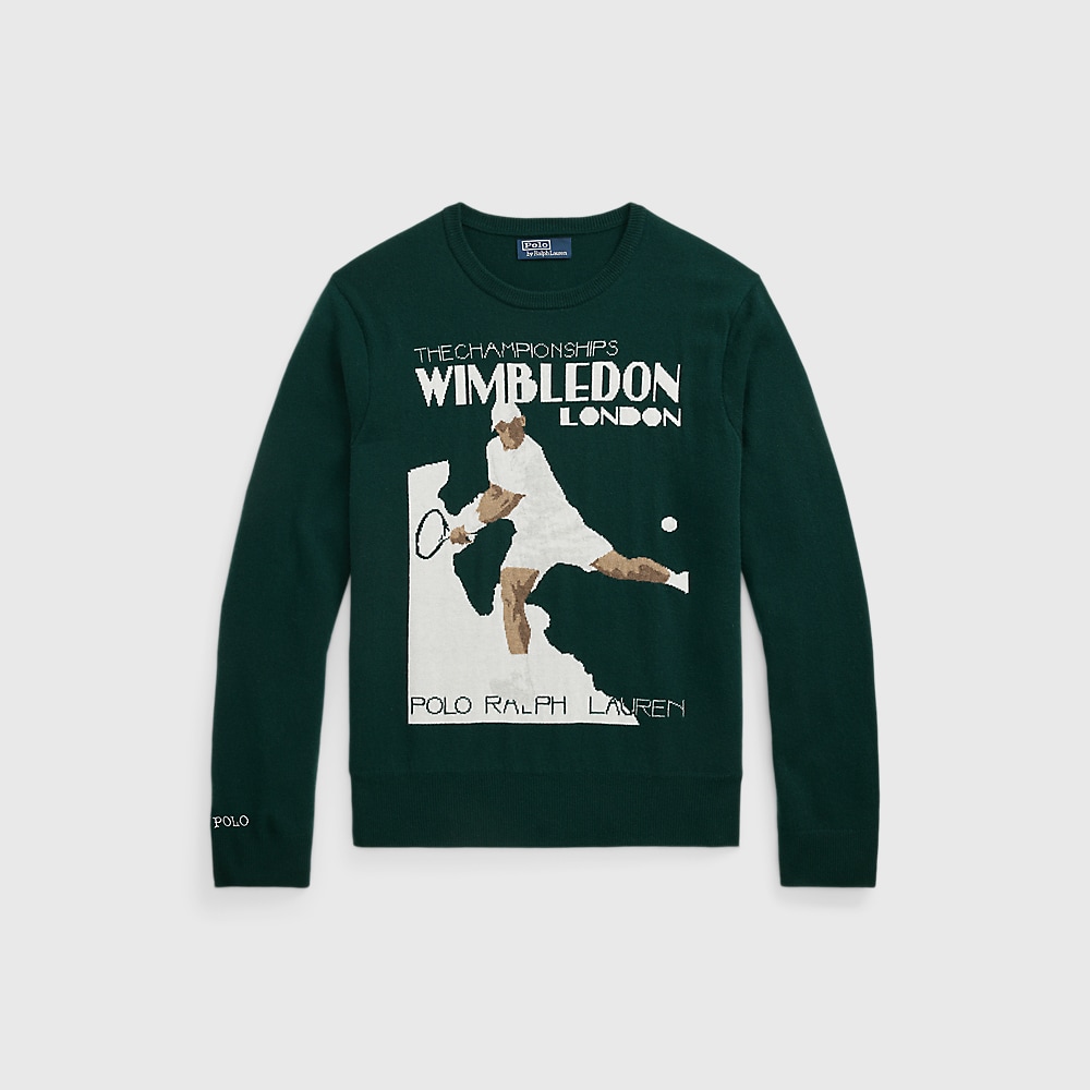 Wimbledon Cashmere-Cotton Sweater - Moss Agate Multi