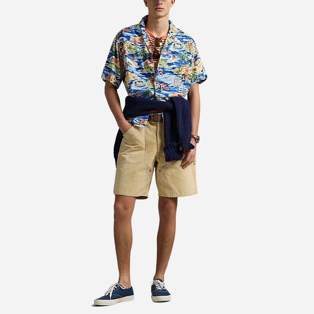 Classic Fit Beach-Print Camp Shirt - Polo Surf Scenic