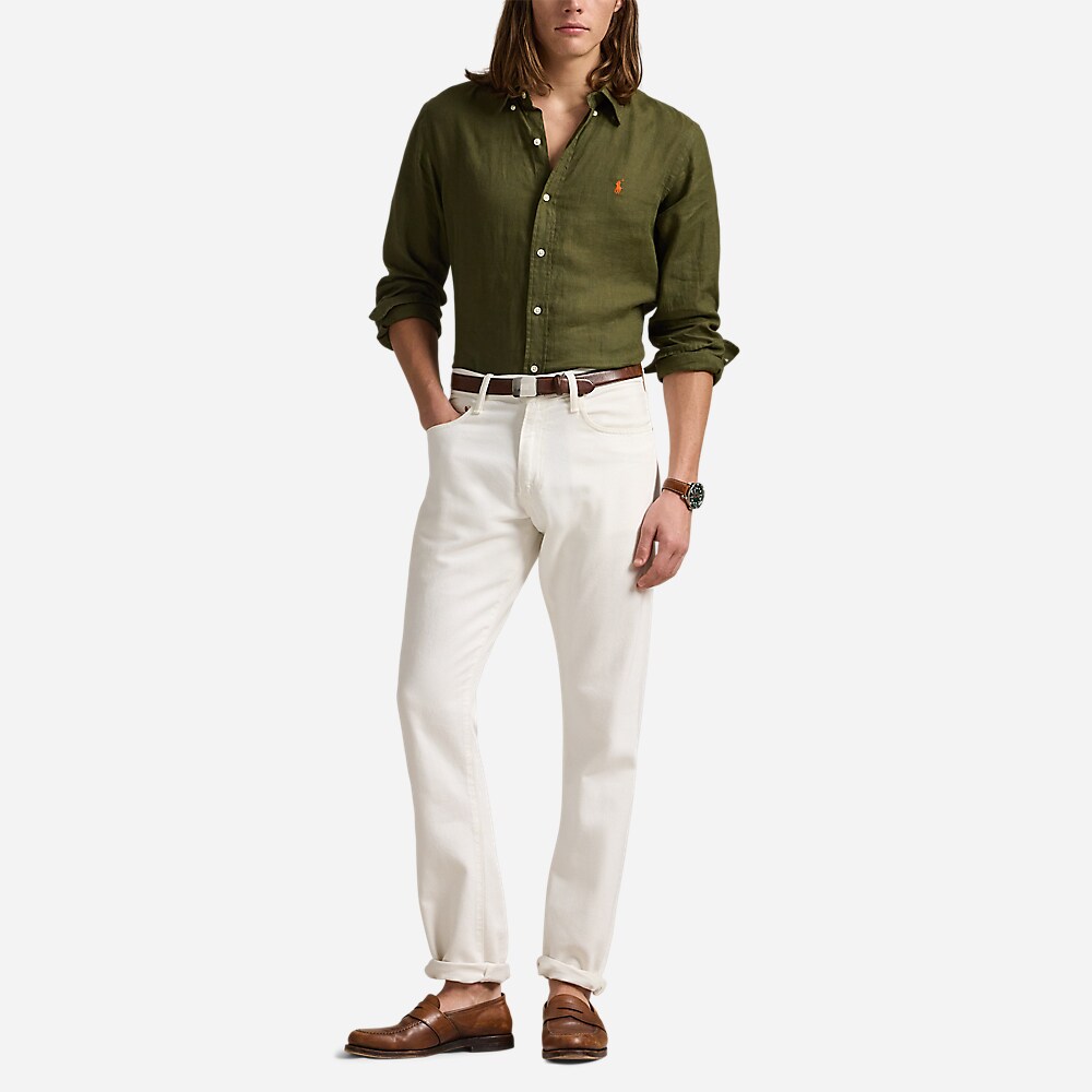 Custom Fit Linen Shirt - New Olive