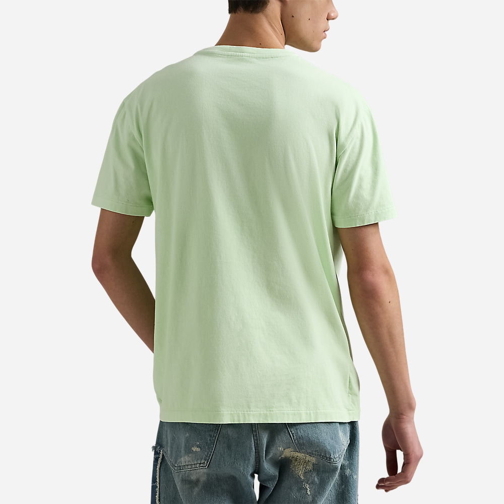 Custom Slim Mineral-Dyed Pocket T-Shirt - Leaf