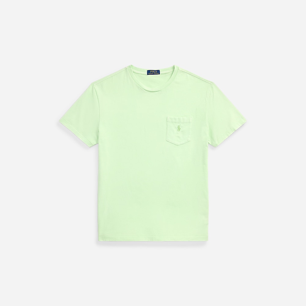 Custom Slim Mineral-Dyed Pocket T-Shirt - Leaf