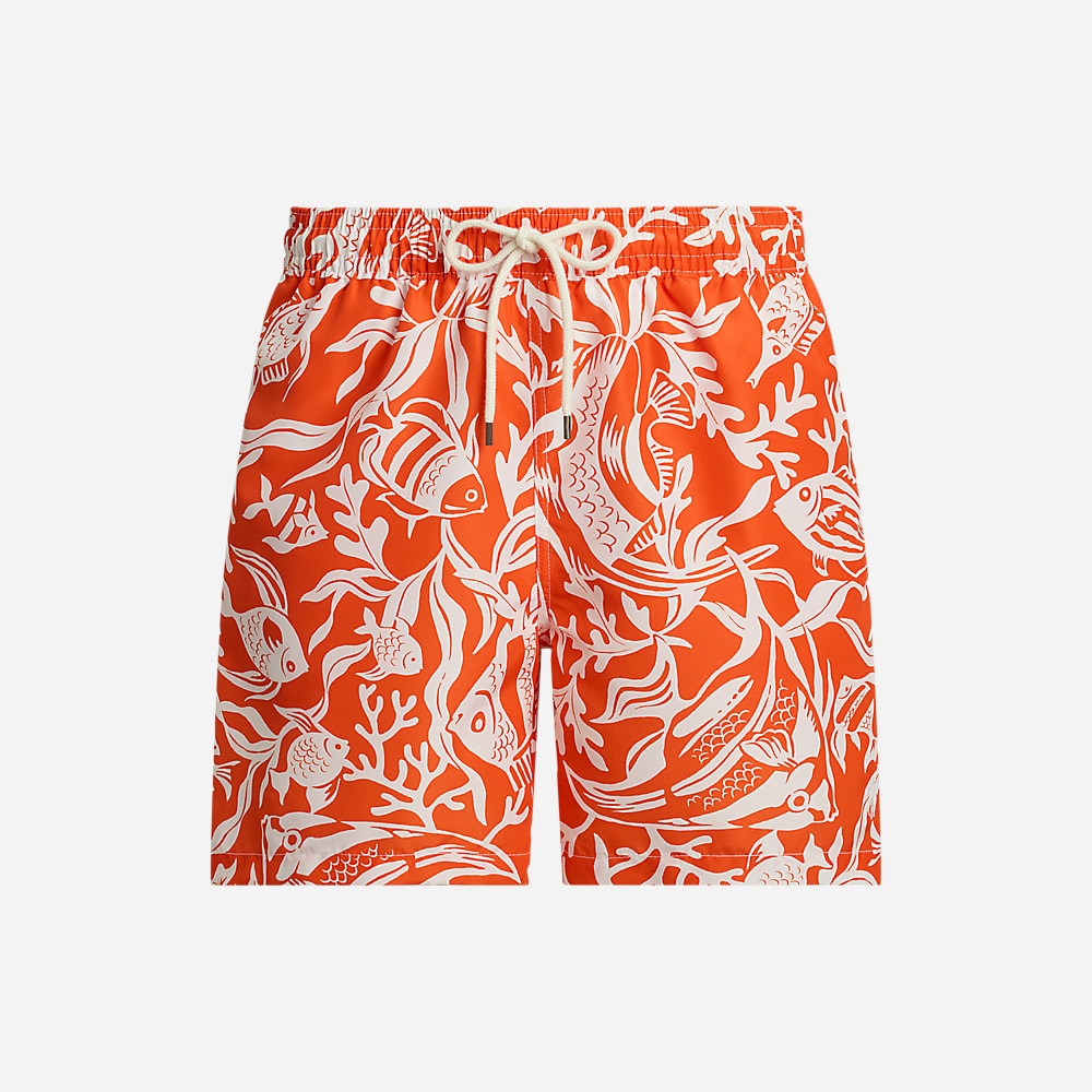 Traveler Classic Swim Trunk - Fish Coral- Orange