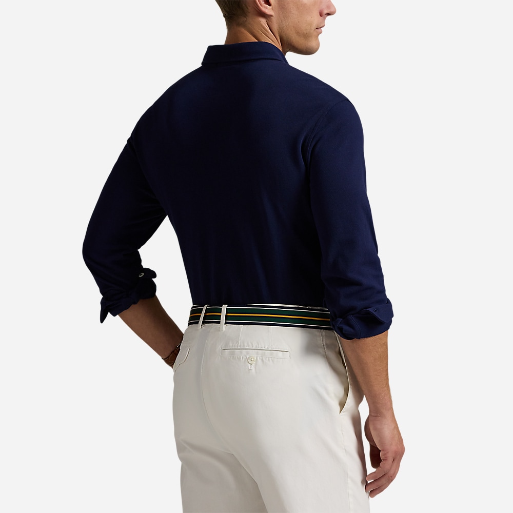 Wimbledon Classic Fit Mesh Polo Shirt - Refined Navy