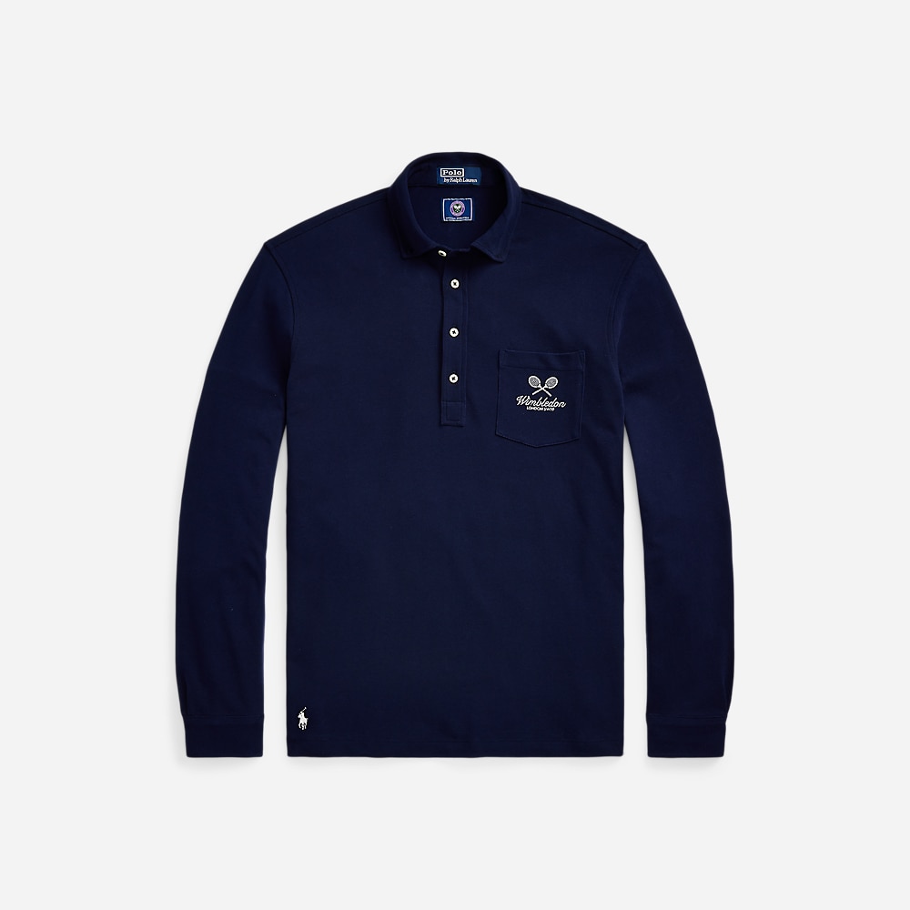 Wimbledon Classic Fit Mesh Polo Shirt - Refined Navy