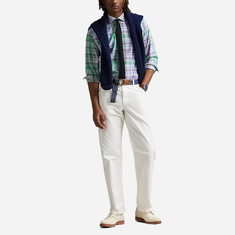 Custom Fit Plaid Oxford Shirt - Green/Pink Multi