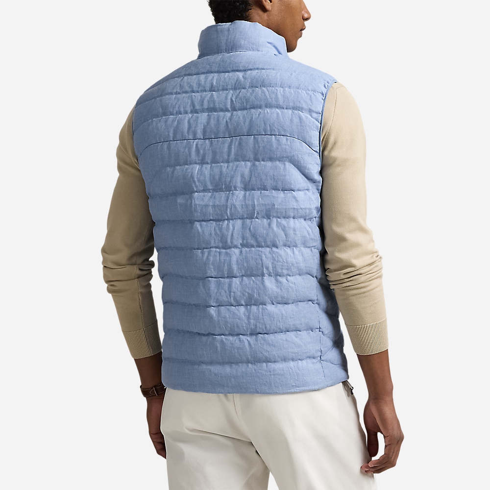 The Colden Linen Vest - Chambray Blue