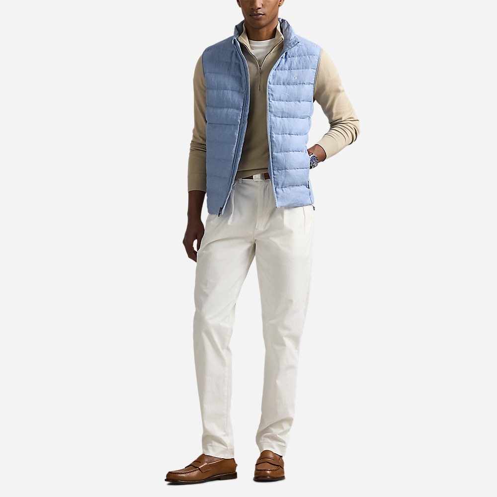 The Colden Linen Vest - Chambray Blue