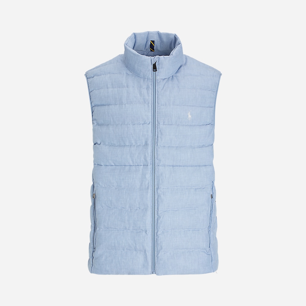 The Colden Linen Vest - Chambray Blue