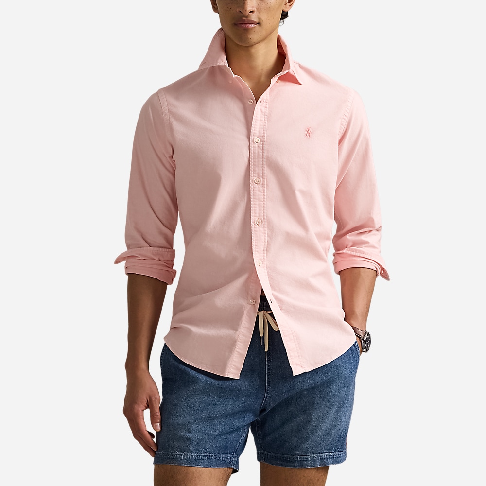 Custom Fit Mineral-Dyed Oxford Shirt - Rose