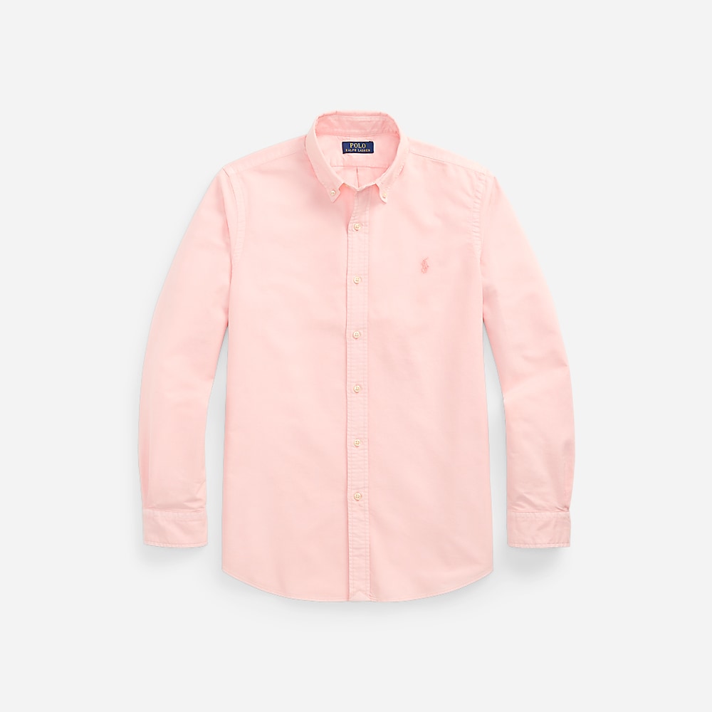 Custom Fit Mineral-Dyed Oxford Shirt - Rose