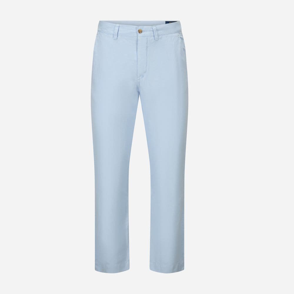 Straight Fit Linen-Cotton Pant - Office Blue