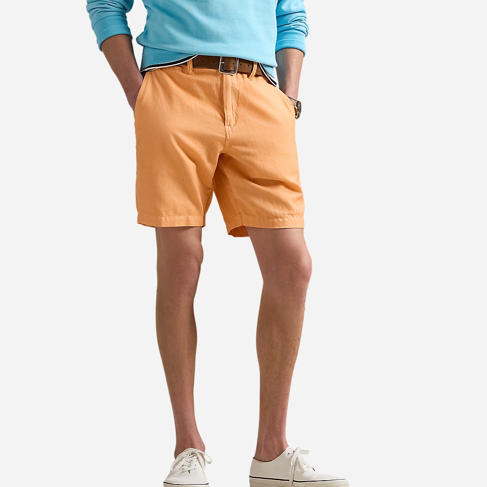Classic Fit Cotton-Linen Short - Poppy