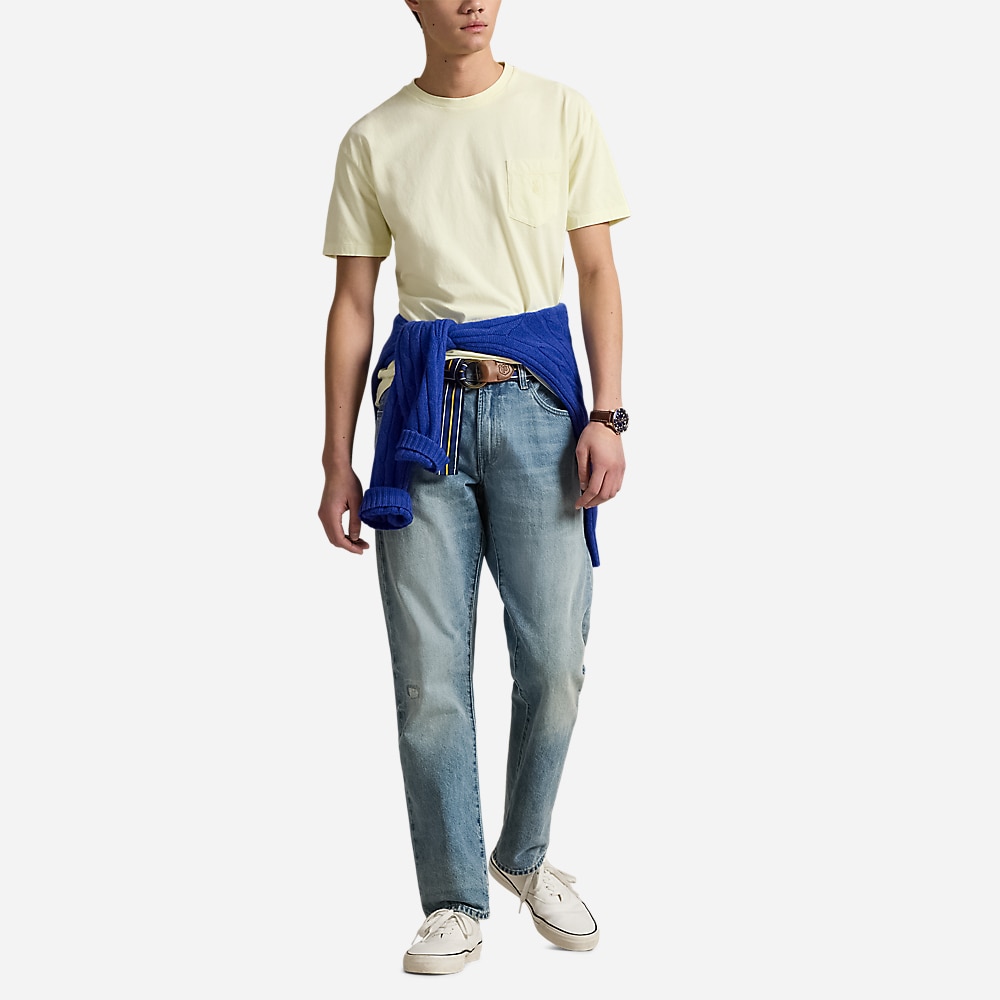 Custom Slim Mineral-Dyed Pocket T-Shirt - Lime