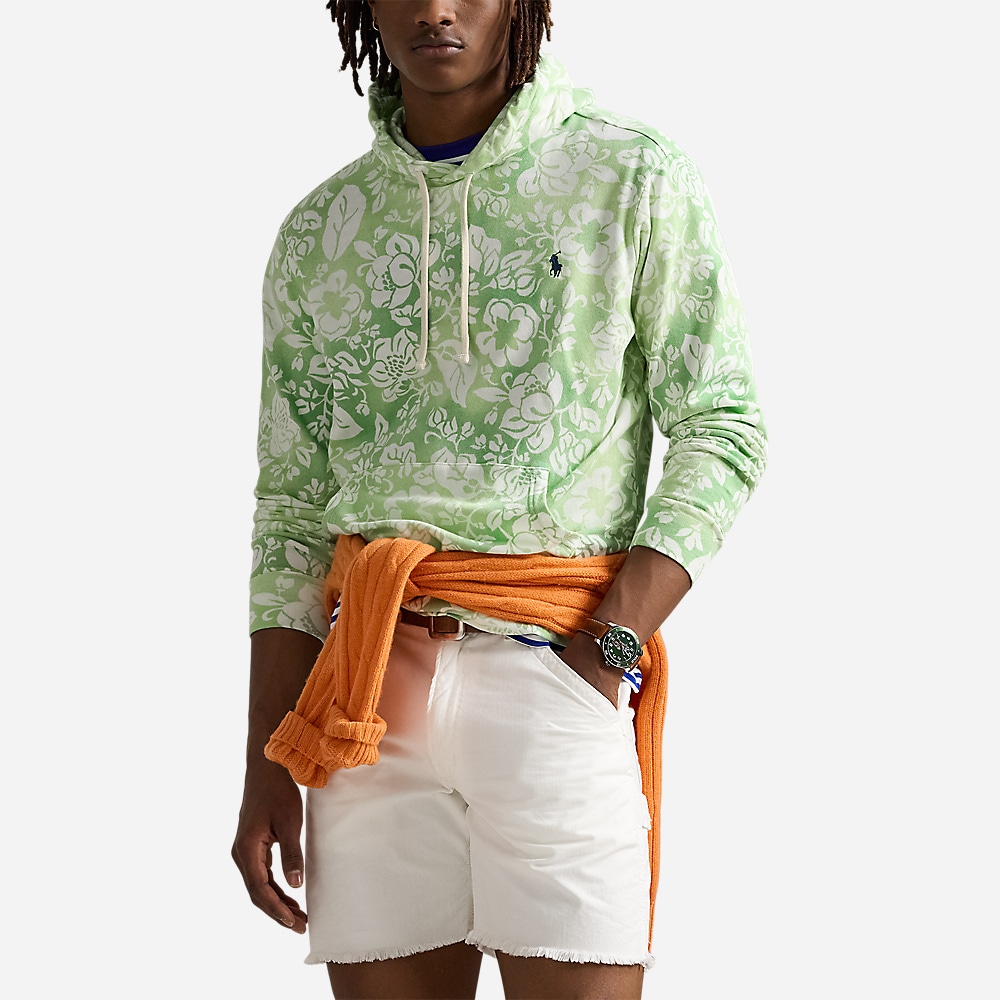 Floral Spa Terry Hoodie - Mangrove Fl Pistacho