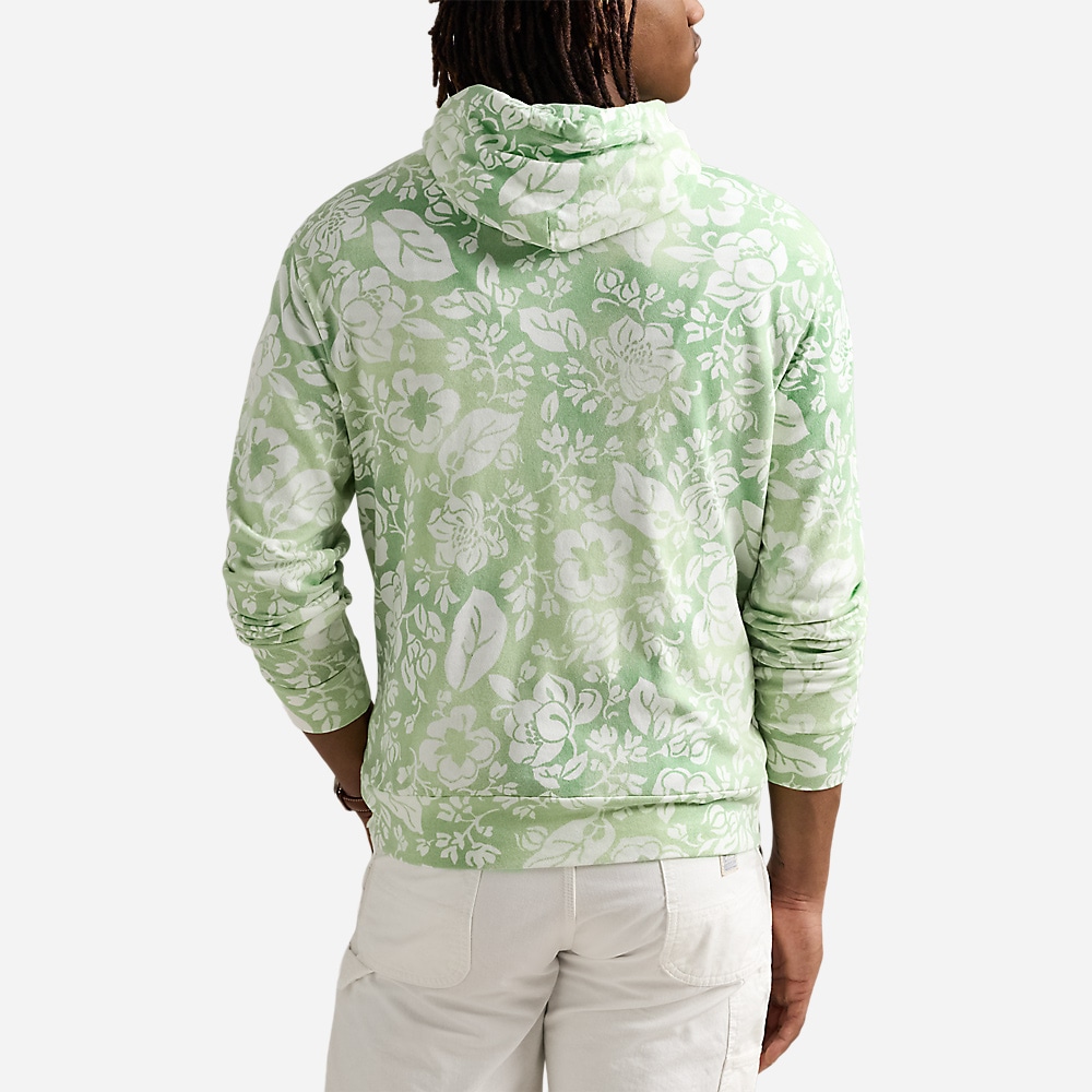 Floral Spa Terry Hoodie - Mangrove Fl Pistacho