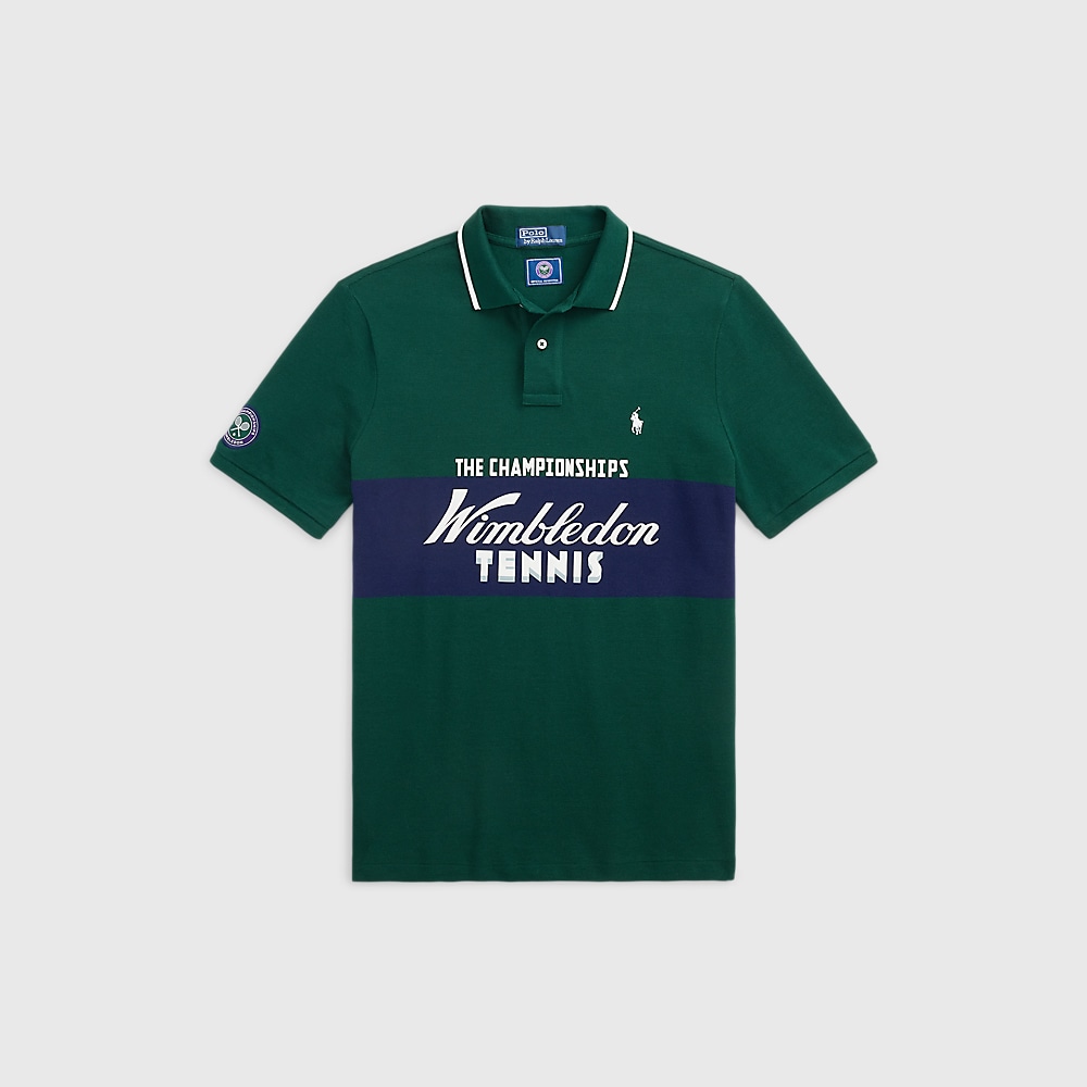 Wimbledon Classic Fit Logo Polo Shirt - Moss Agate Multi