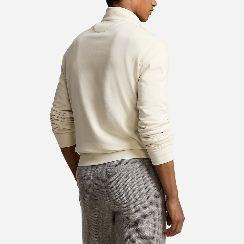 Luxury Jersey Quarter-Zip Pullover - Parchment Cream