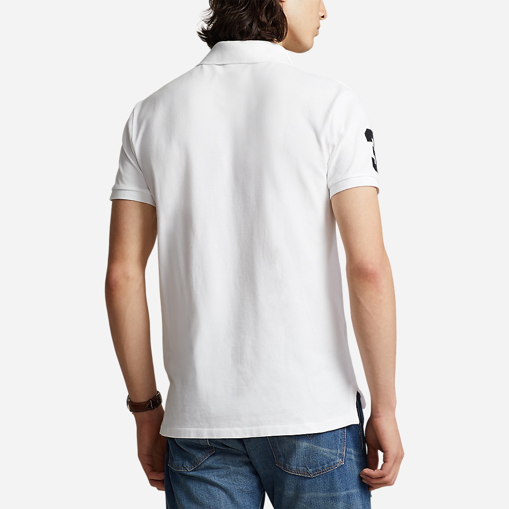 Custom Slim Fit Mesh Polo Shirt - White