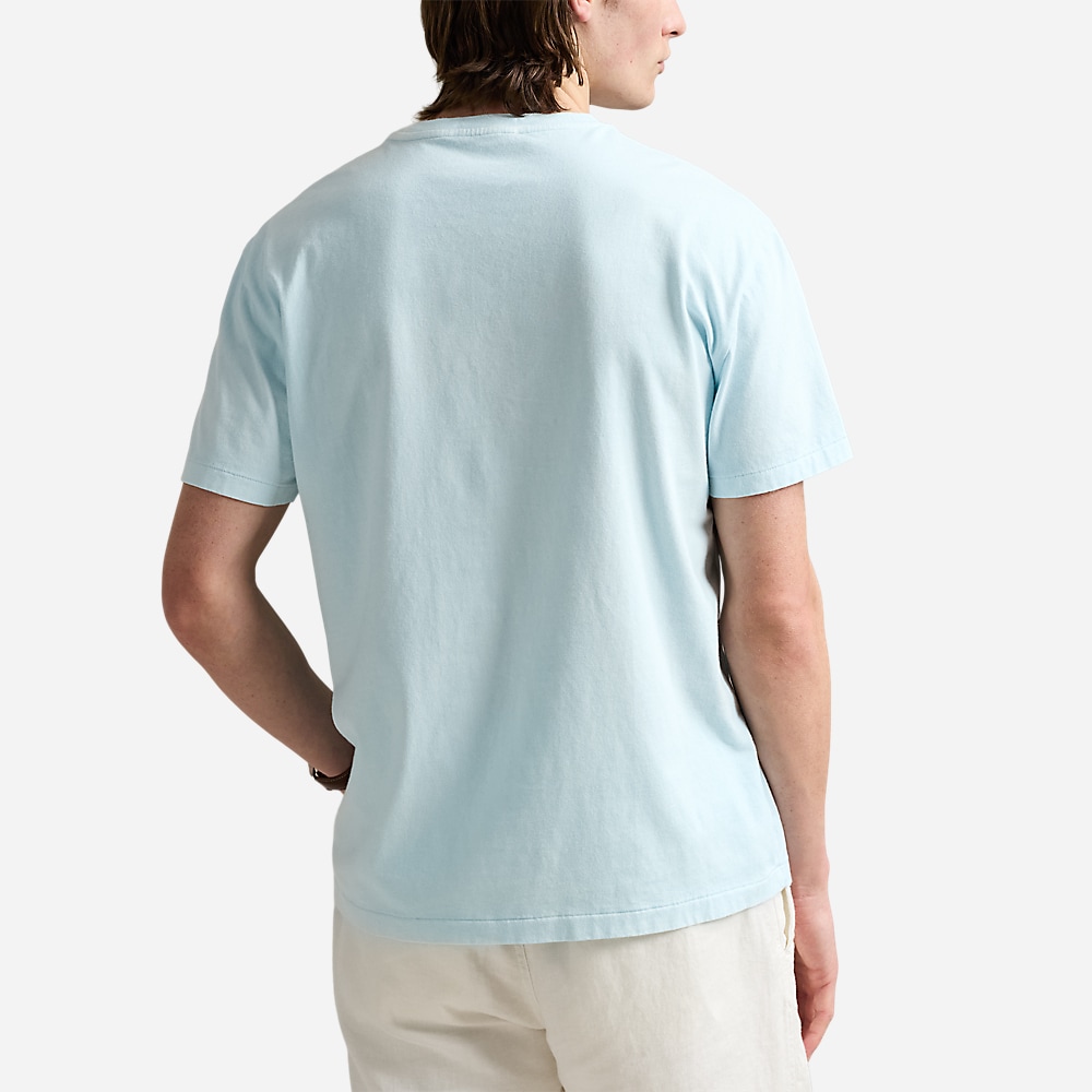 Custom Sllim Mineral-Dyed Pocket T-Shirt - Sky