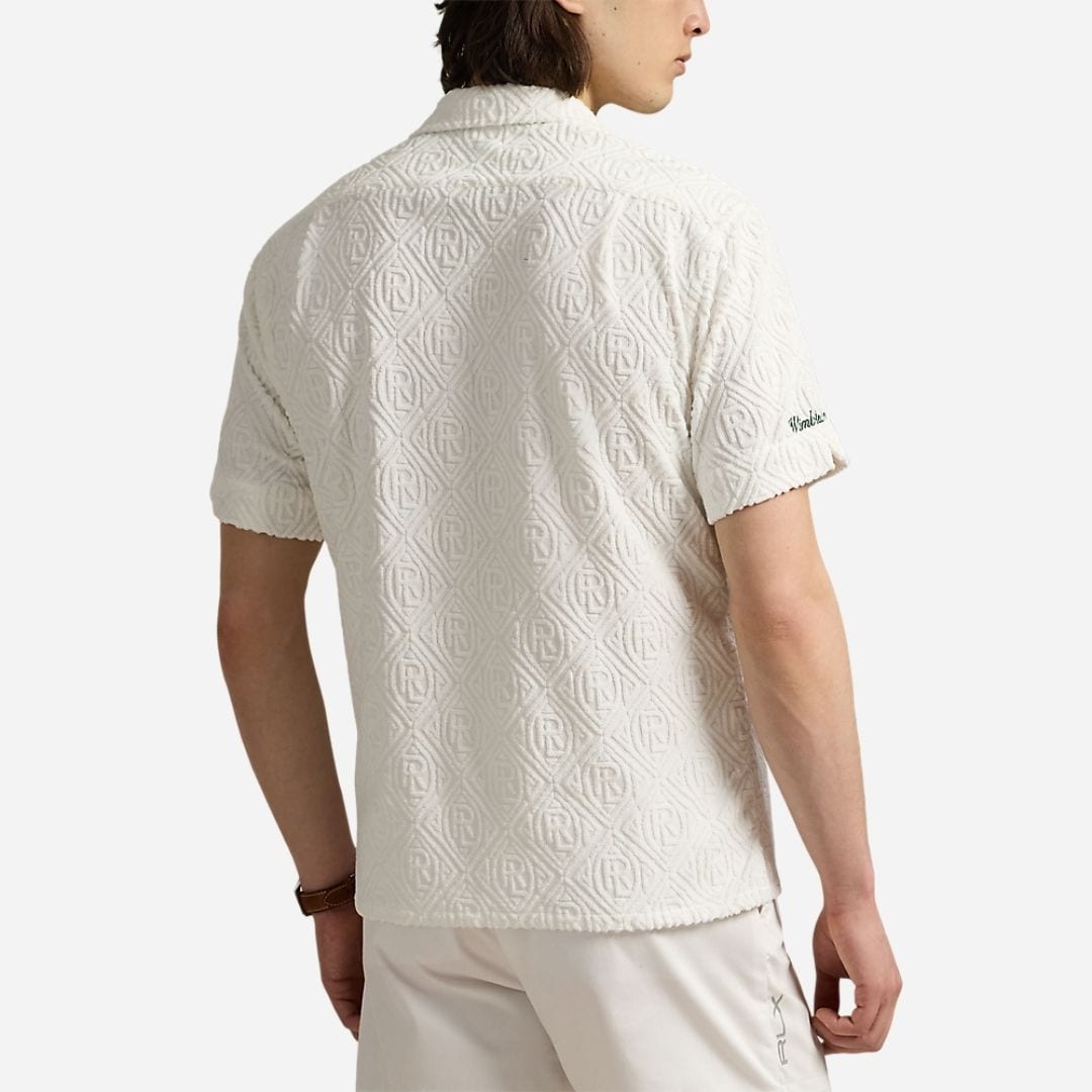 Wimbledon Jacquard Terry Camp Shirt - Ceramic White