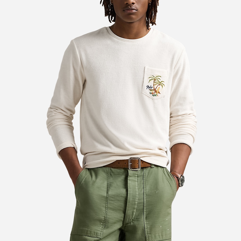 Standard Fit Embroidered Terry T-Shirt - Nevis
