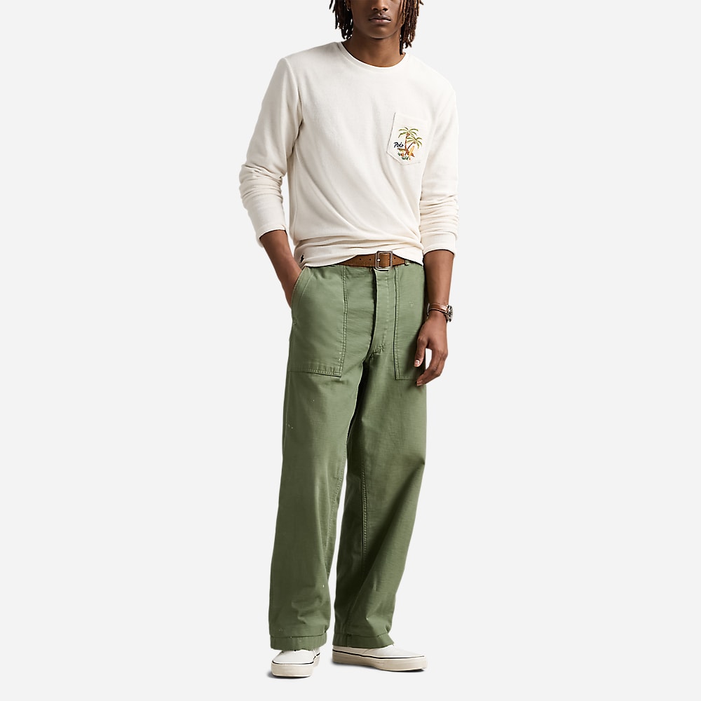 Standard Fit Embroidered Terry T-Shirt - Nevis