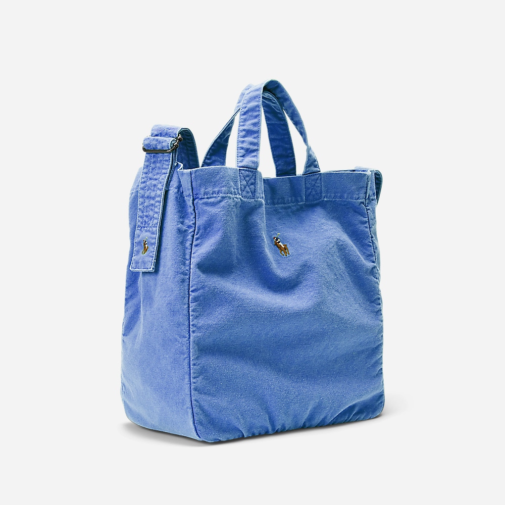 Canvas Shopper Tote - New England Blue