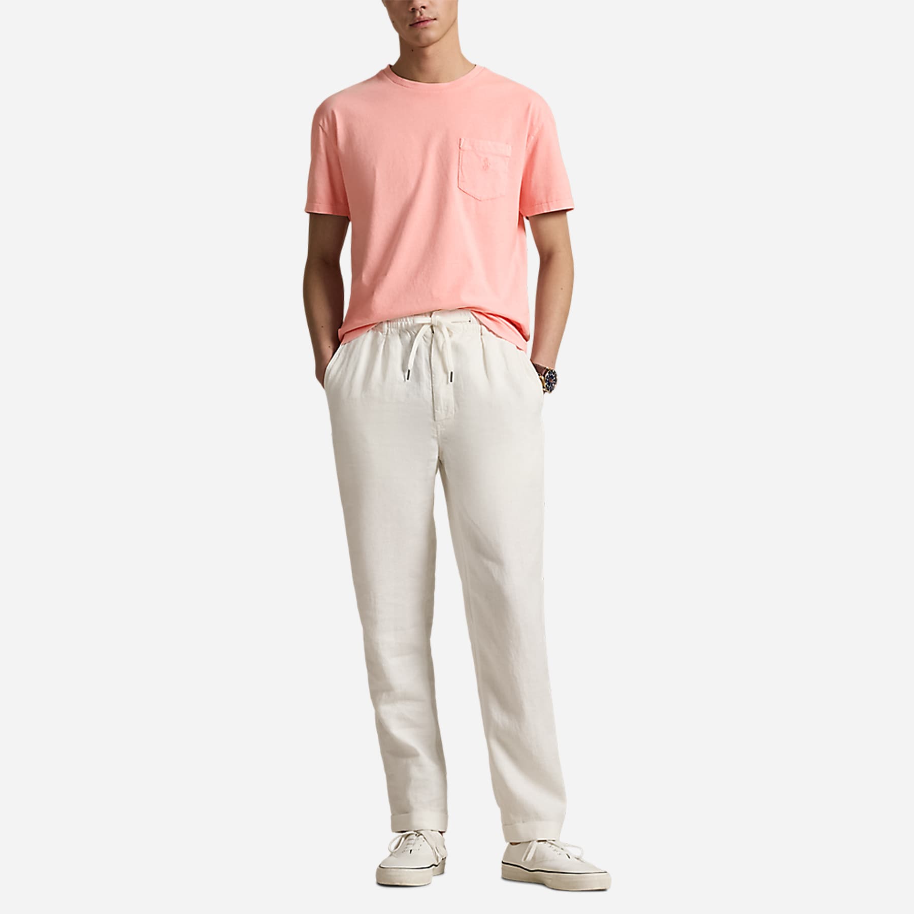 Custom Slim Mineral-Dyed Pocket T-Shirt - Rose