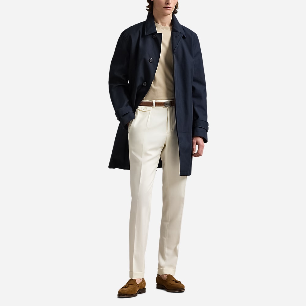 Gabardine Walking Coat - Navy