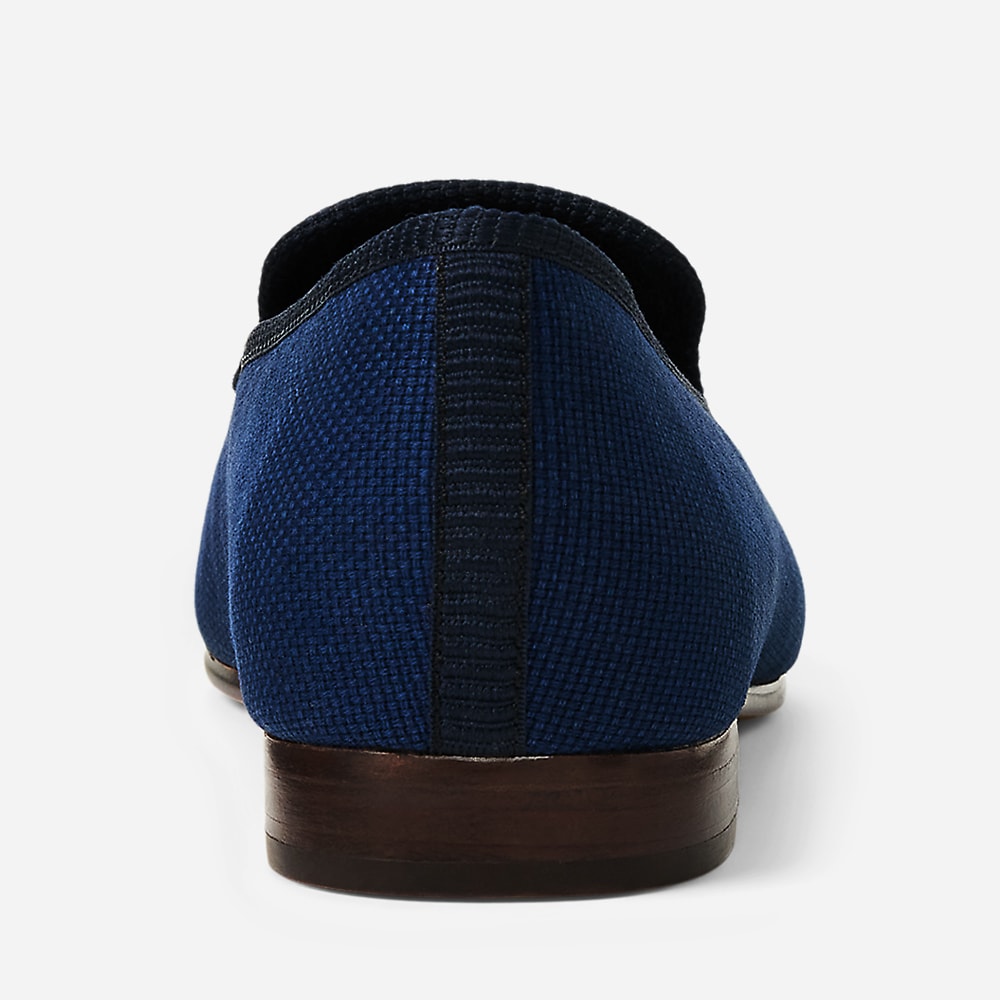 Paxton Embroidered Linen-Cotton Slipper - East Side Royal