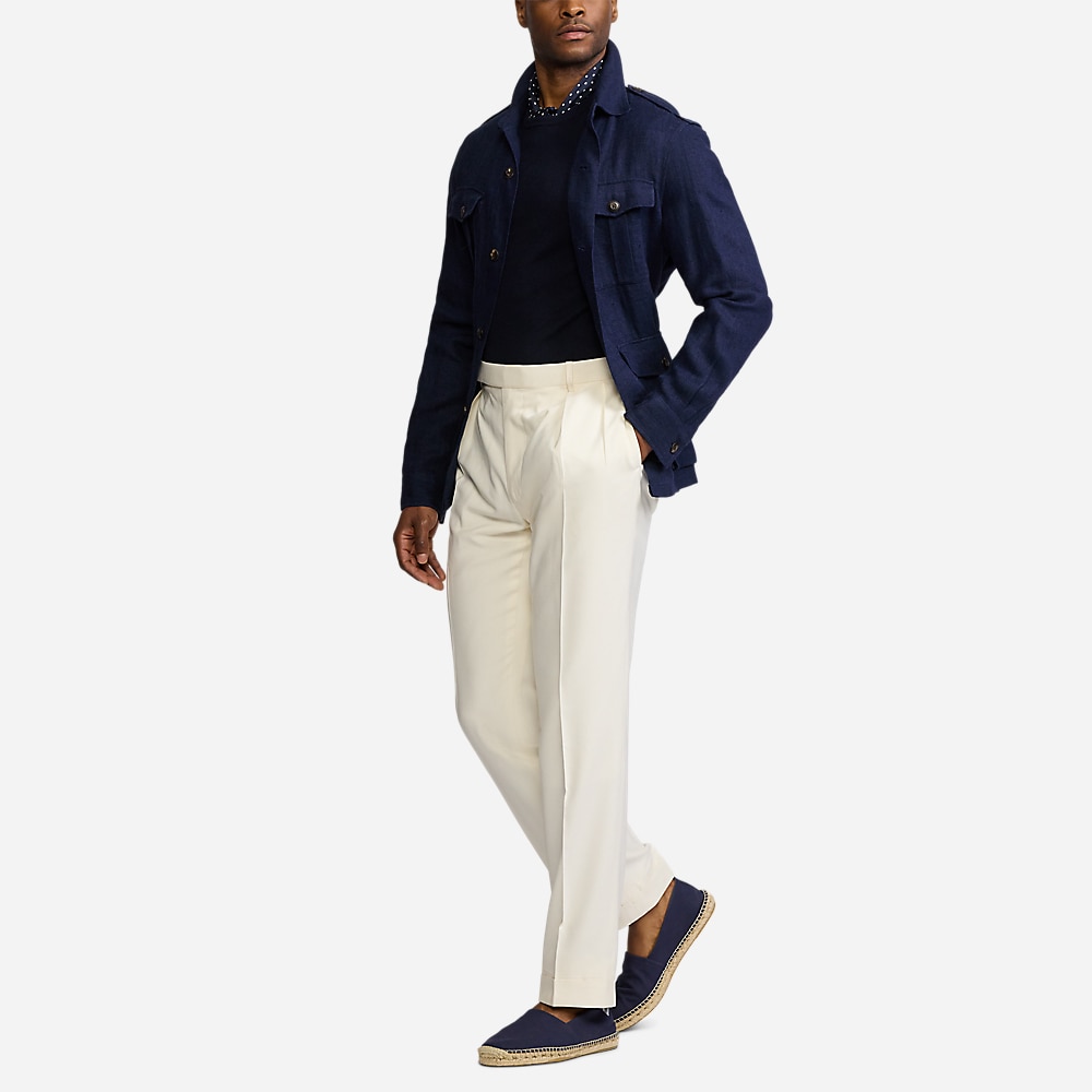 Hand-Tailored Linen-Blend Jacket - Navy