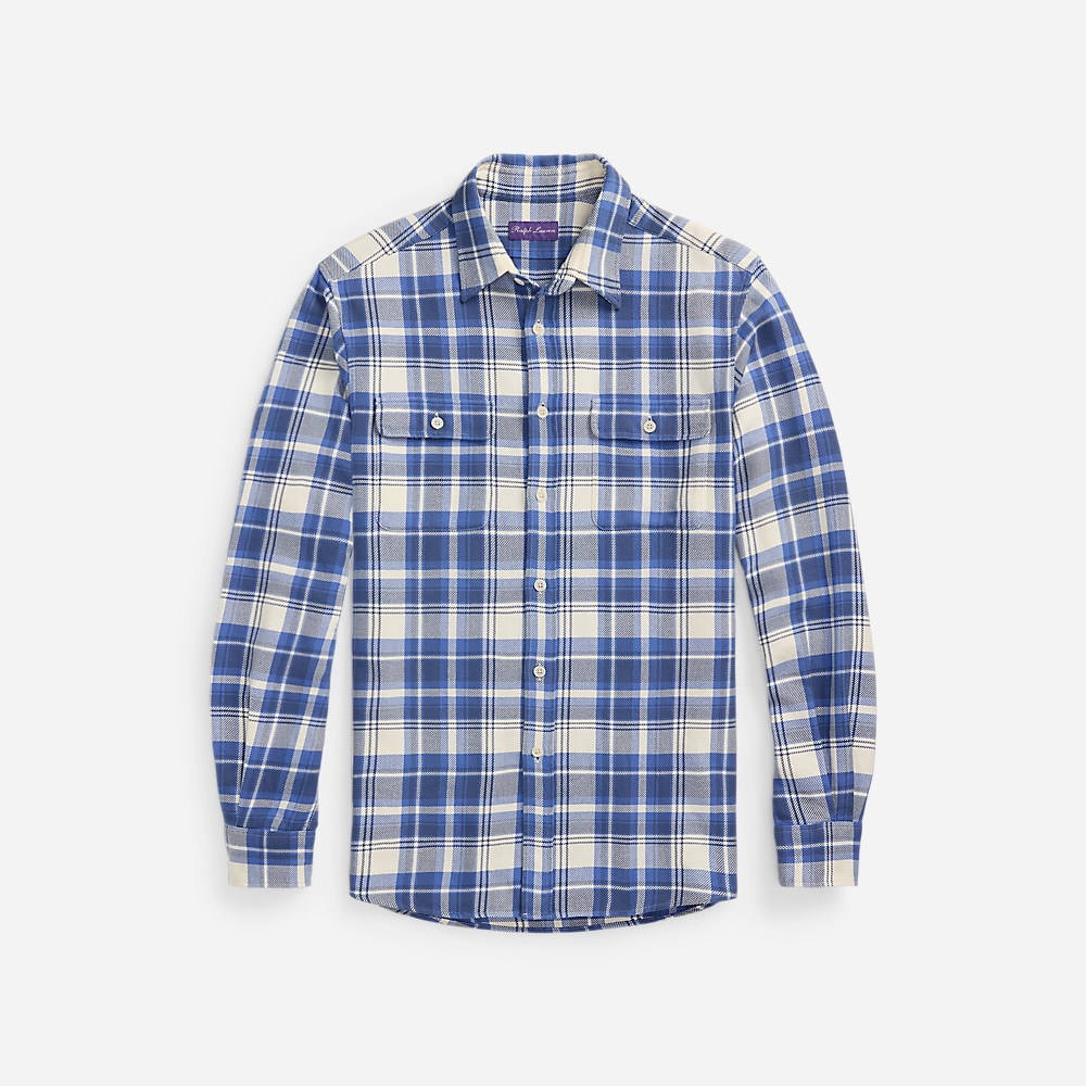 Plaid Twill Shirt - Blue/Cream