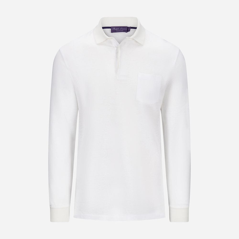 Linen-Cotton Piqué Polo Shirt - Off White