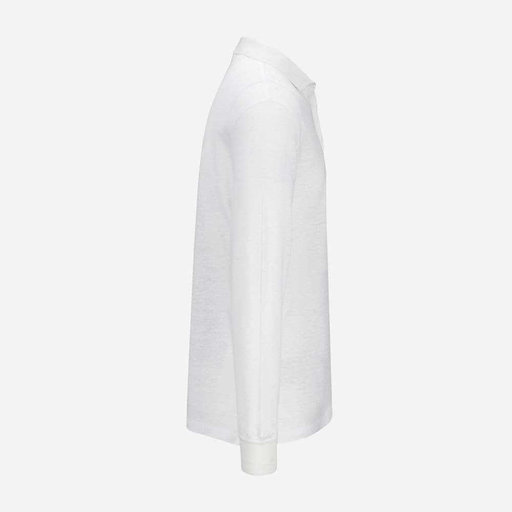 Linen-Cotton Piqué Polo Shirt - Off White