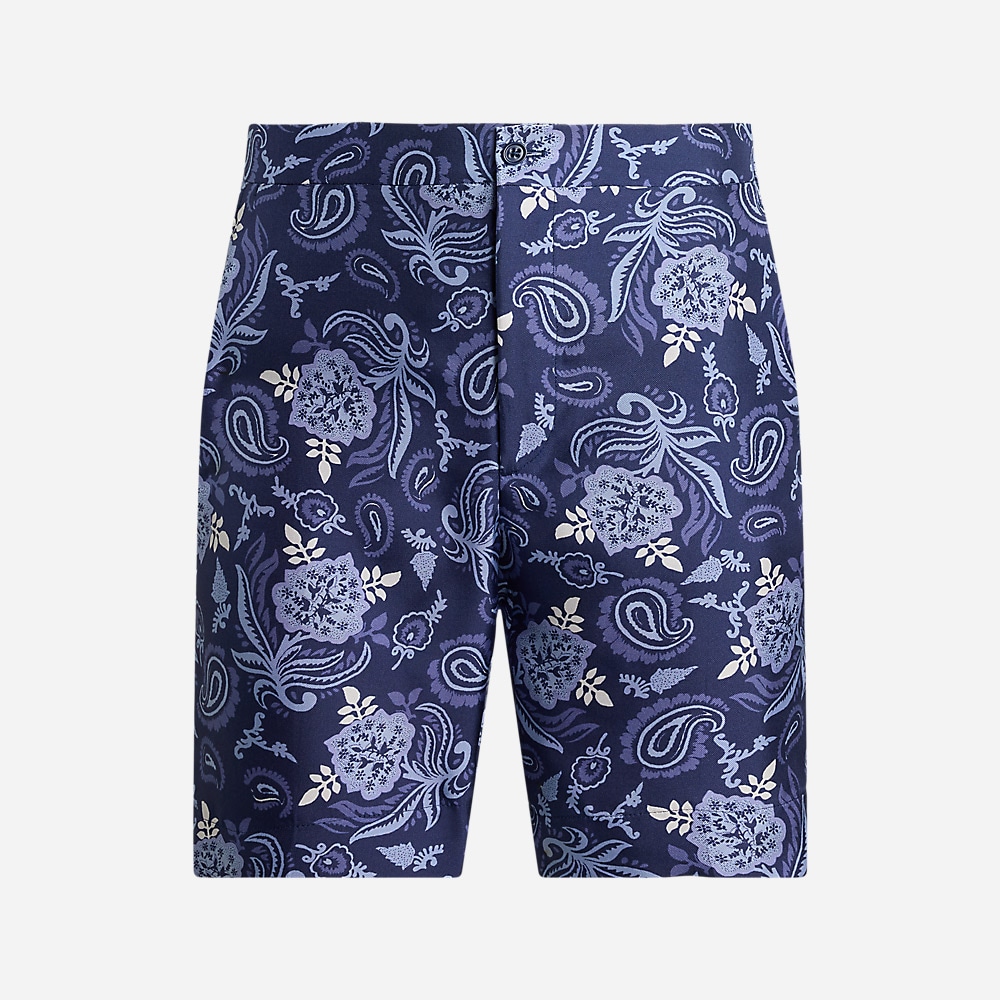 Gregory Hand-Tailored Paisley Silk Short - Navy Tonal