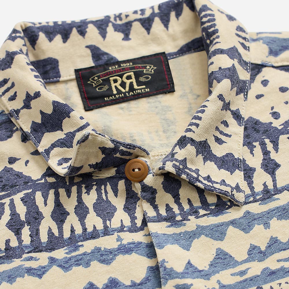 Nautical Print Jersey Shirt - Cream/Navy Multi