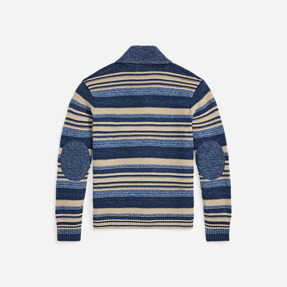R.R.L. Cotton-Linen Cardigan - Indigo/Multi