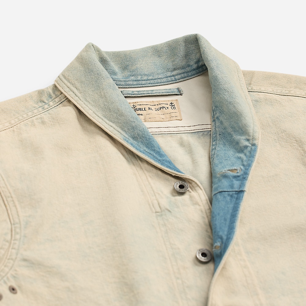 Washed Selvedge Denim Overshirt - Faded Indigo