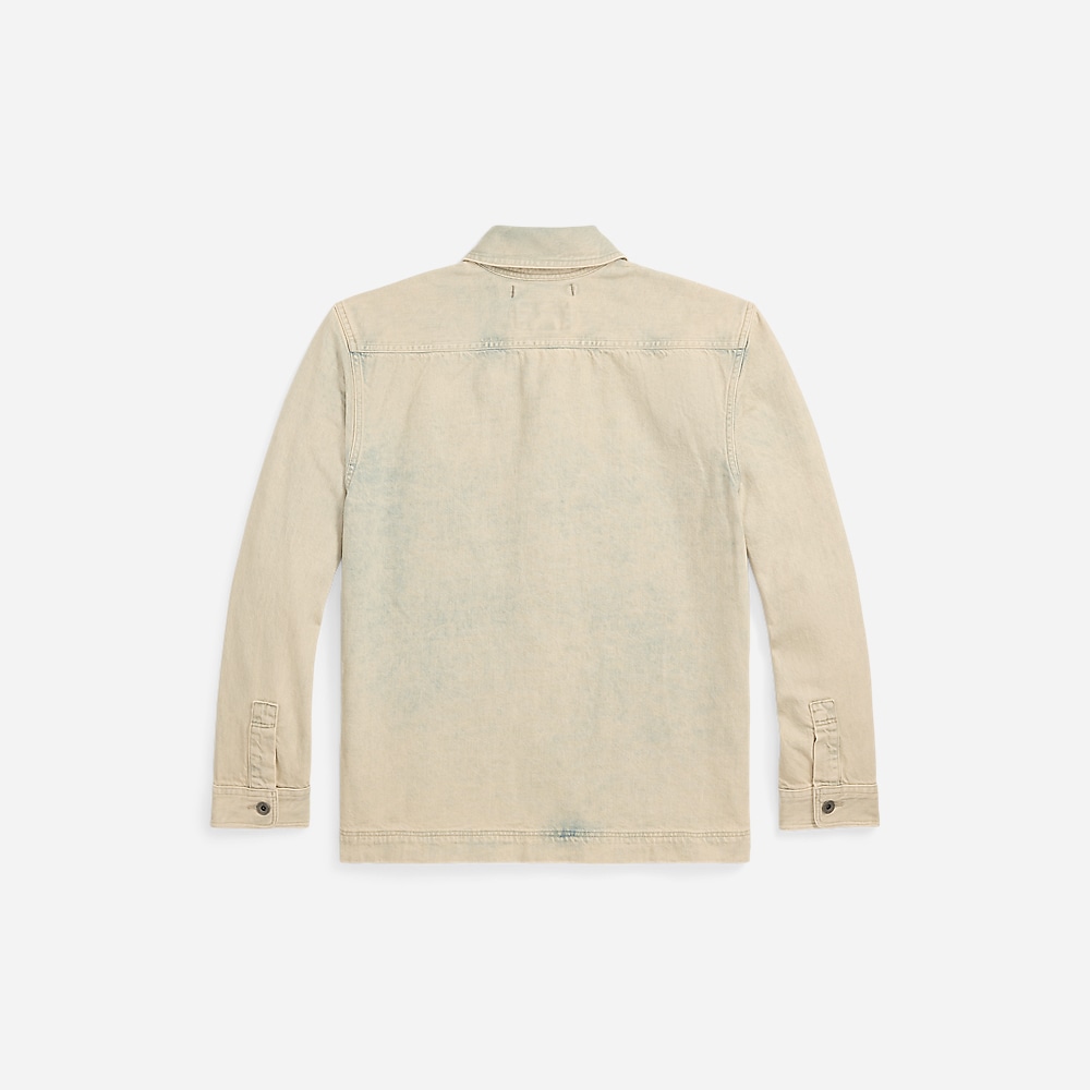 Washed Selvedge Denim Overshirt - Faded Indigo