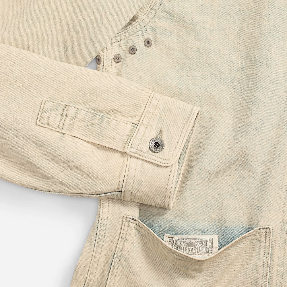 Washed Selvedge Denim Overshirt - Faded Indigo